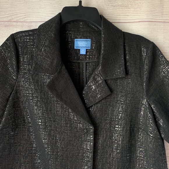 Simply Vera Vera Wang Black Shimmer Jacket Short Sleeve Size Medium - Picture 12 of 16